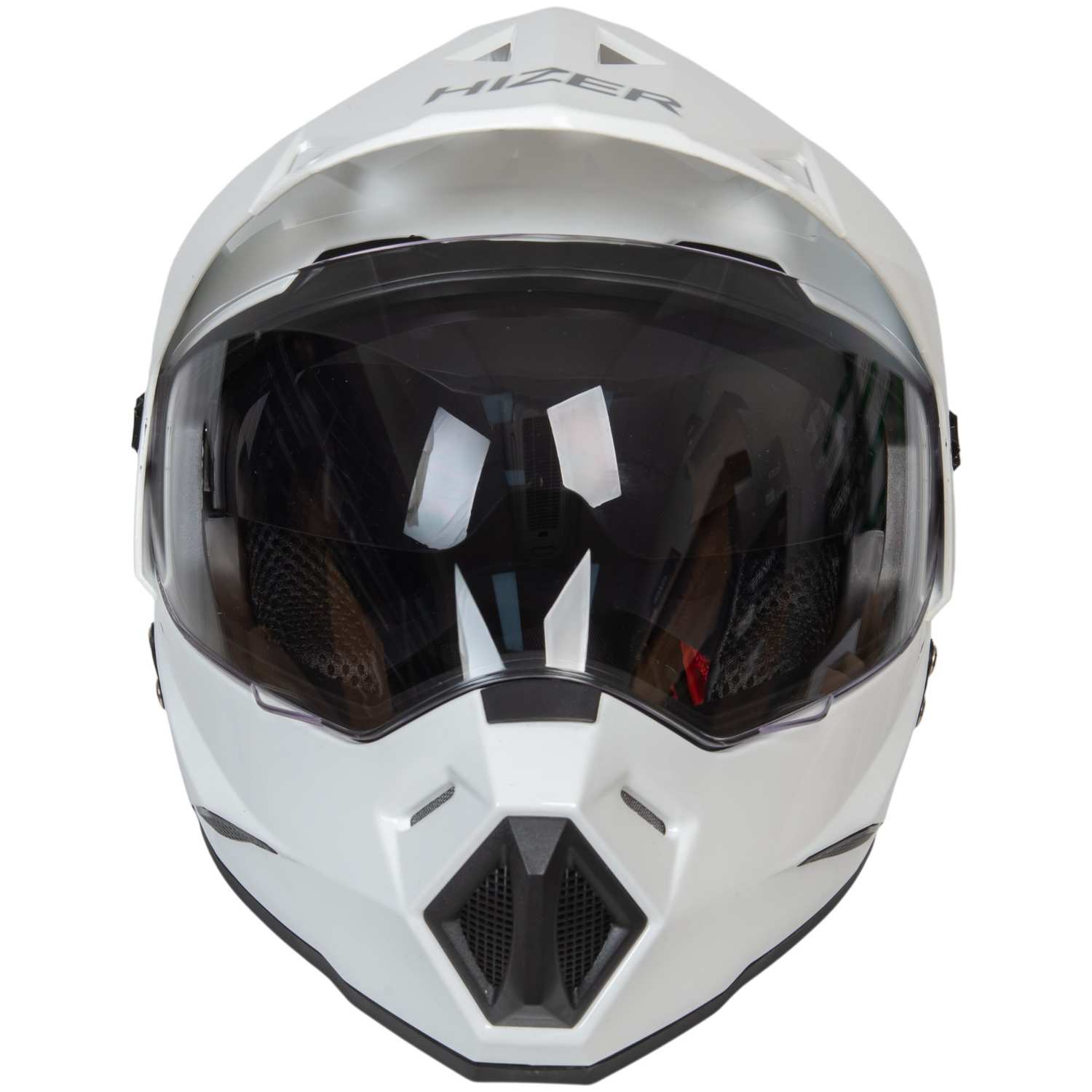 Шлем мото мотард HIZER J6802 №2 (M) white (2 визора)