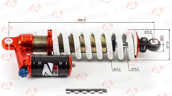 Амортизатор L=360 центральный FASTACE BFA51RC (PIT BIKE) с бачком