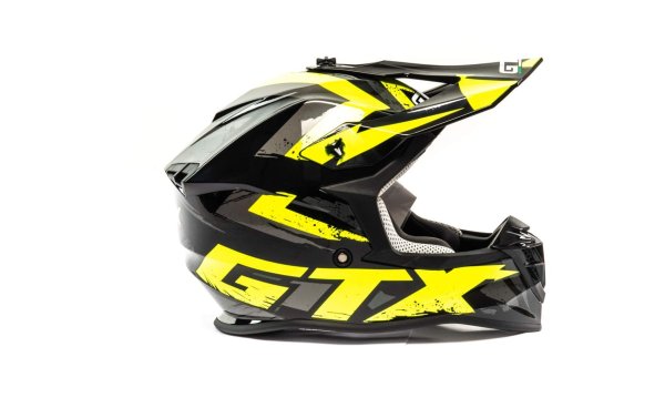 Шлем мото кроссовый GTX 633 #8 (XXL) BLACK/FLUO YELLOW GREY