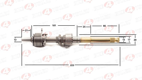 Вал кикстартера в сборе W190 190см3 ZS 