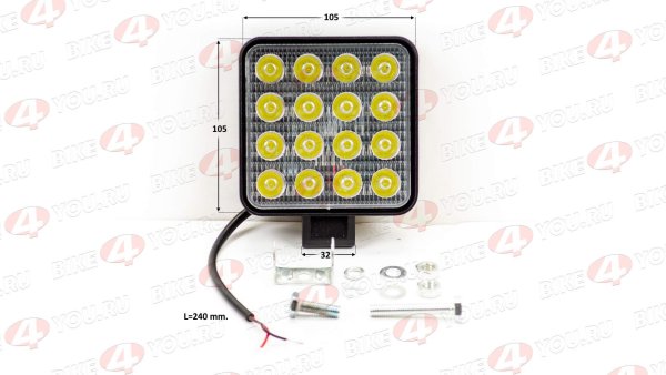 Фара 48w 16x3w LED квадратная